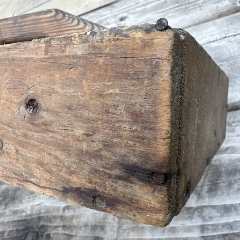 Vintage 6 Comp Wood Garden Tool Tote Caddy Toolbox Handmade Carpenters